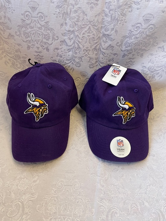 NFL Other - NWT NFL Purple Minnesota Vikings Embroidered Logo Caps - Twin Pack